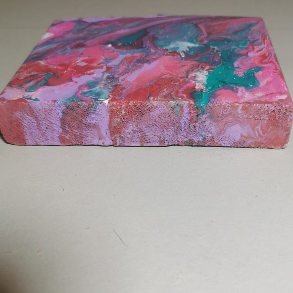 Small Wood Abstract Painting Garden Swirl wall art - Picture 6 of 10